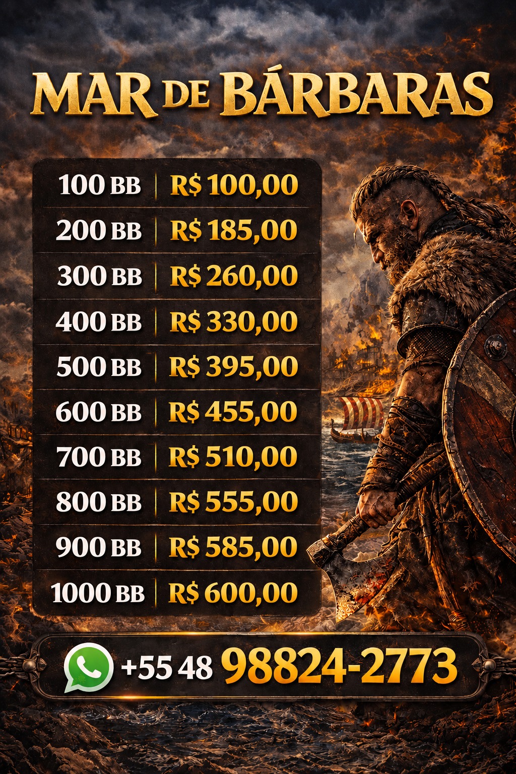 Arte promocional do serviço Mar de Bárbaras