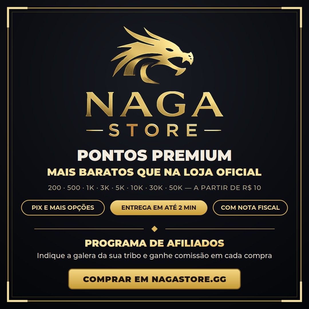 Arte promocional da Naga Store, pontos premium